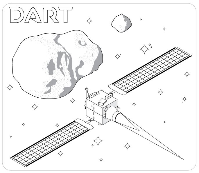 DART Spacecraft Coloring Page